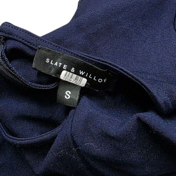 Slate & Willow Navy Blue Mini Skater Dress S - Picture 6 of 7